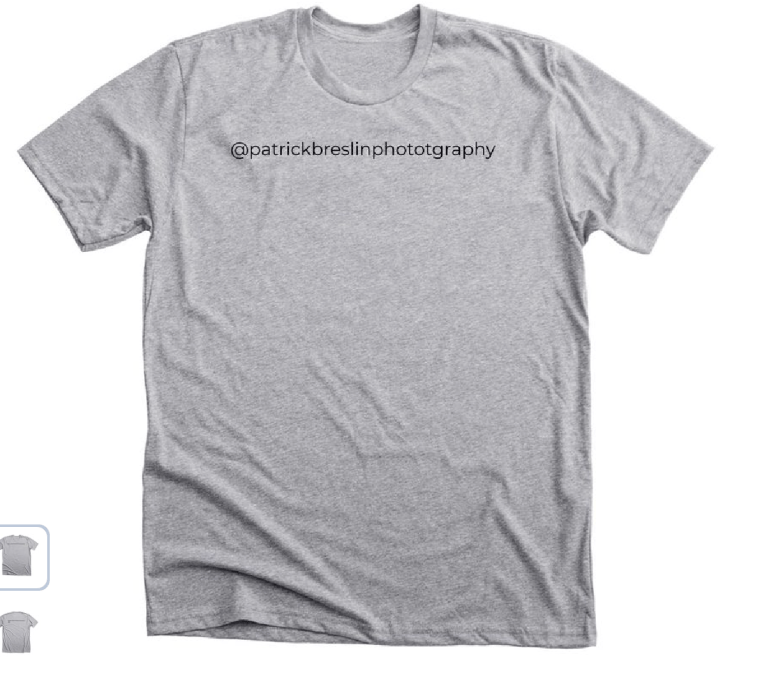 grey shirt with text